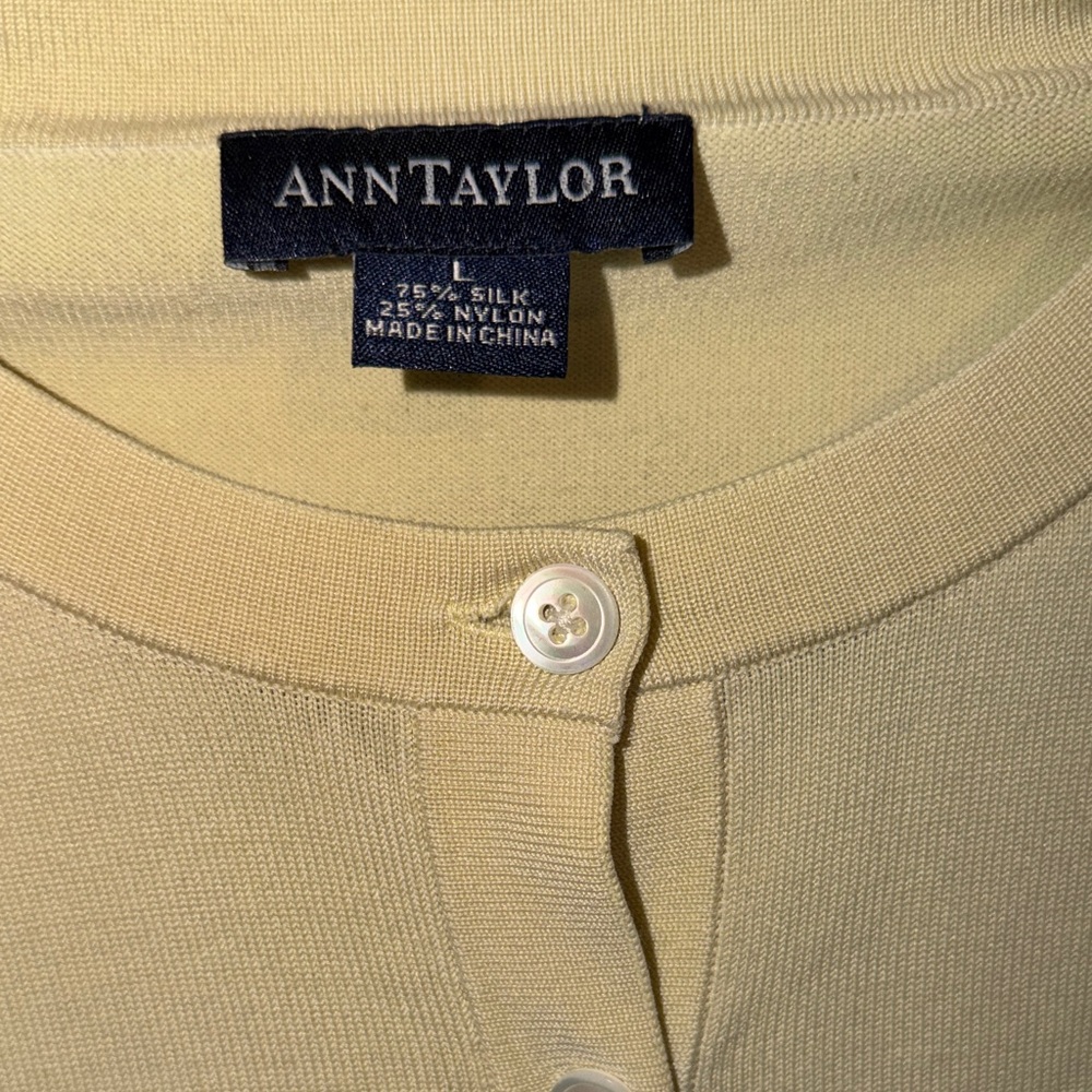 Ann Taylor Beige/cream Button-Down Cardigan - Picture 4 of 6